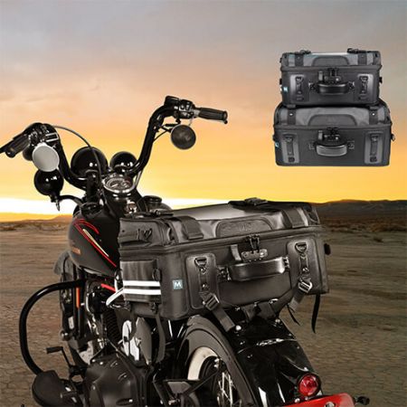 Cruiser takalaukku - Moottoripyörän matkatavaroiden matkalaukku, häntälaukku, selkänojalaukku, Sissy-tankolaukku
